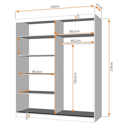 Multi 31 Sliding Door Wardrobe 183cm