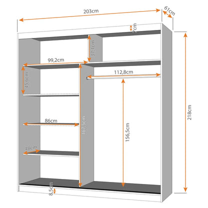 Multi 31 Sliding Door Wardrobe 203cm