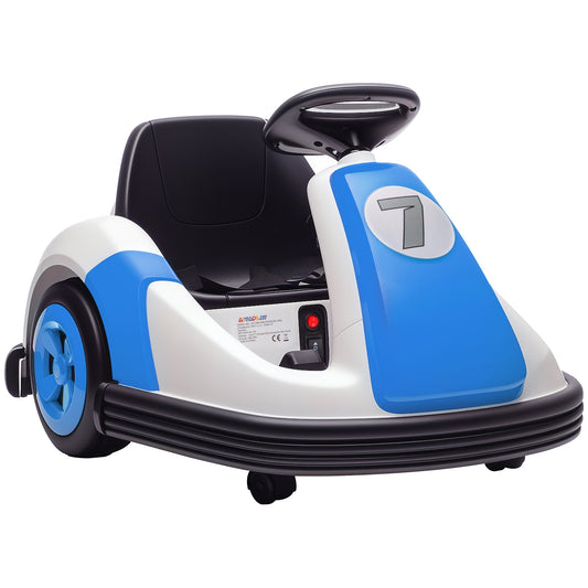 AIYAPLAY Kids Bumper Car with 360-Degree Rotation, 6V Electric Ride On Car with Music and Horn for 3-8 Years Old, Blue