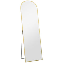 HOMCOM 162cm Aluminium Frame Standing Mirror - Gold