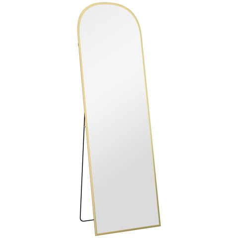 HOMCOM 162cm Aluminium Frame Standing Mirror - Gold