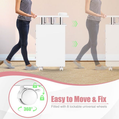 Manicure Table Nail Desk with Electric Dust Collector-White