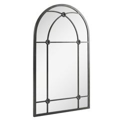 Outsunny Arched Mirror, Shatterproof Acrylic Windowpane Wall Mounted Mirror with Robust Metal Frame, 100 x 60 cm, Black