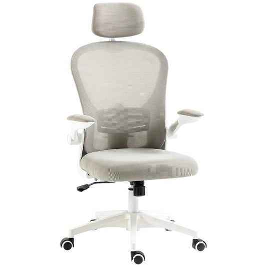 Vinsetto Multi-Adjustable Office Chair, with Lumbar Support, Headrest and Mesh Back - Grey