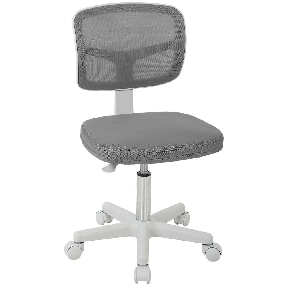 Vinsetto Small Office Chair without Arms, Ergonomic Swivel Mesh Desk Chair with Curved Back, Dark Grey