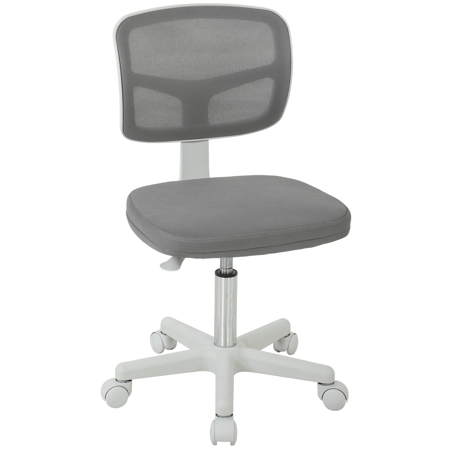 Vinsetto Small Office Chair without Arms, Ergonomic Swivel Mesh Desk Chair with Curved Back, Dark Grey