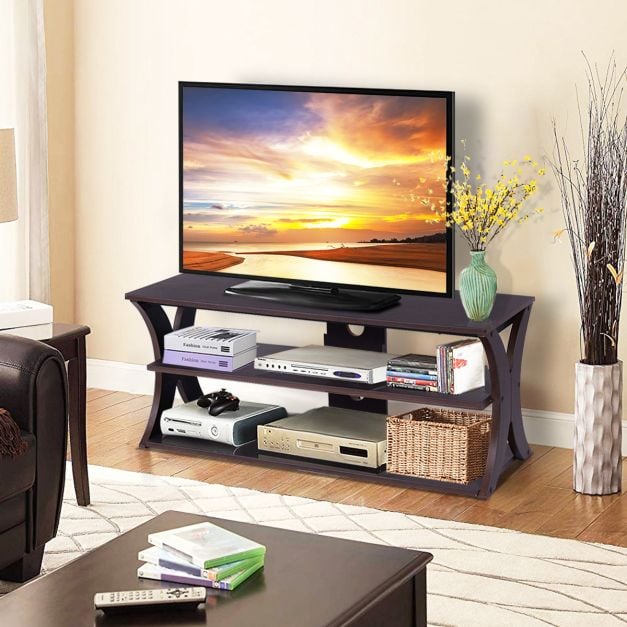 3-Tier TV Stand Storage Console with Storage Shelves