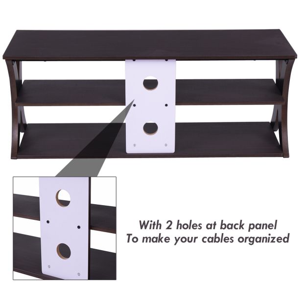 3-Tier TV Stand Storage Console with Storage Shelves