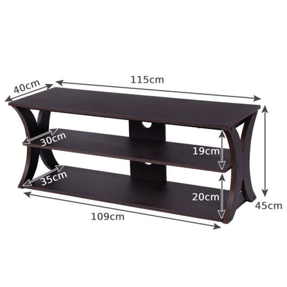 3-Tier TV Stand Storage Console with Storage Shelves