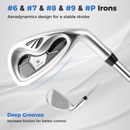 Men's Right Handed Complete Golf Clubs Set-Grey