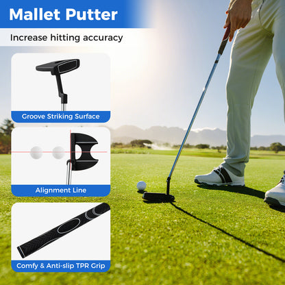 Men's Right Handed Complete Golf Clubs Set-Grey