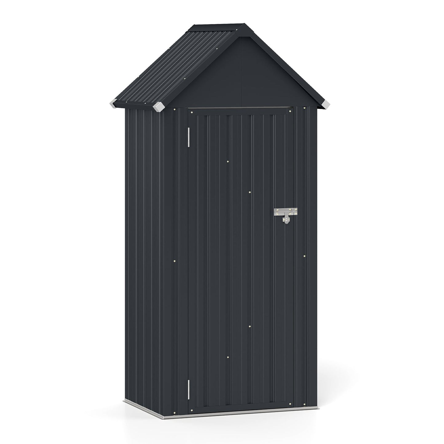 Metal Garden Tool Shed with 3 Adjustable Shelves-Dark Grey