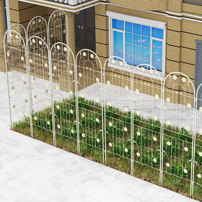2/4 Pack Metal Garden Trellis 180 cm x 50 cm Wire Lattice Panel-White-4 Pack