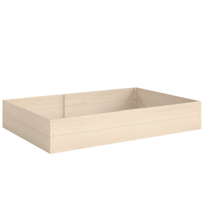Outsunny Wooden Raised Bed for Garden, 620L Extra Large Raised Garden Bed with Open Bottom, Outdoor Elevated Planter Box