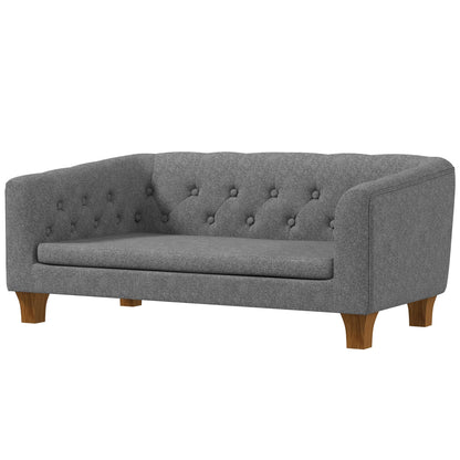PawHut Dog Sofa Bed w/ Soft Cushion for Medium Dogs - Grey