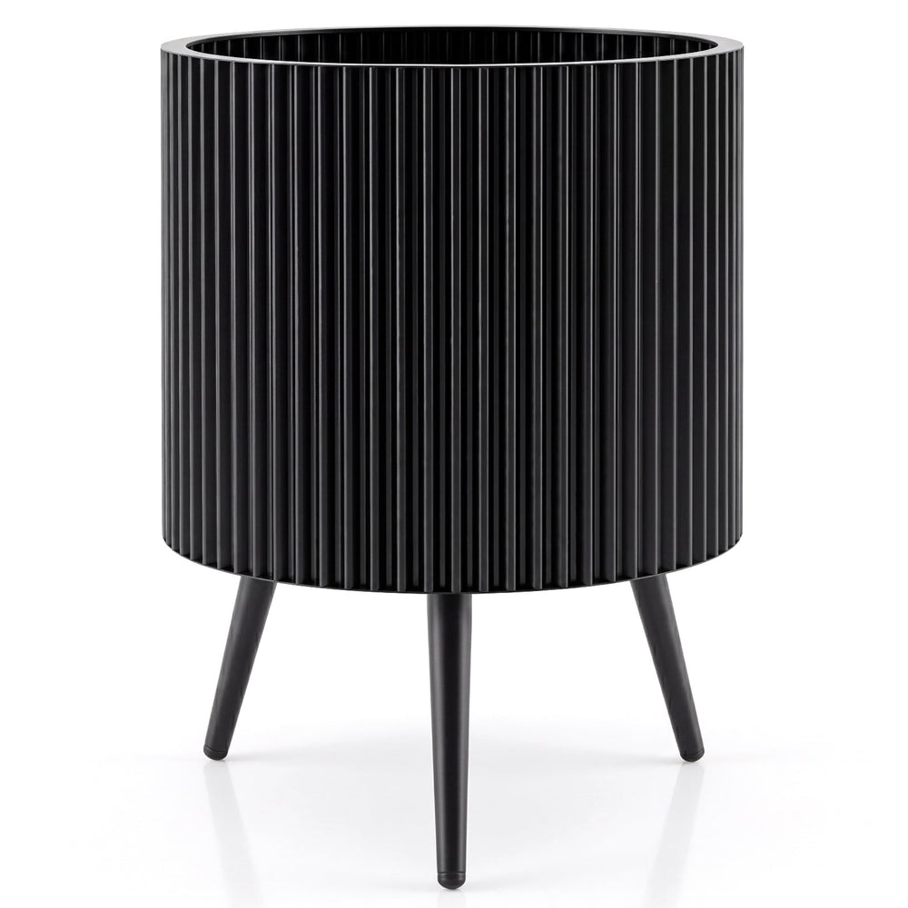 Mid-Century Modern Plant Pot with Built-in Drainage Holes and Stand-M