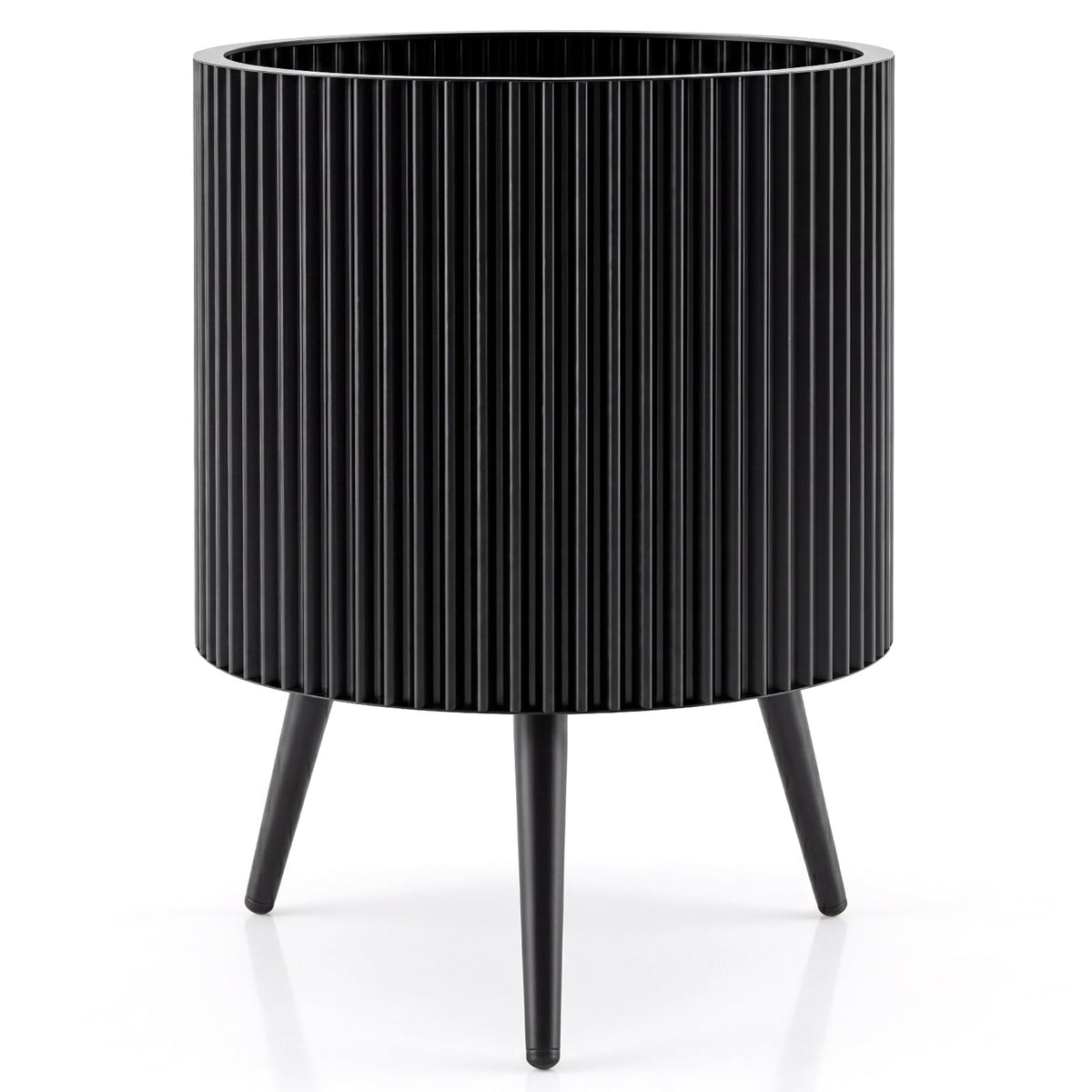 Mid-Century Modern Plant Pot with Built-in Drainage Holes and Stand-M
