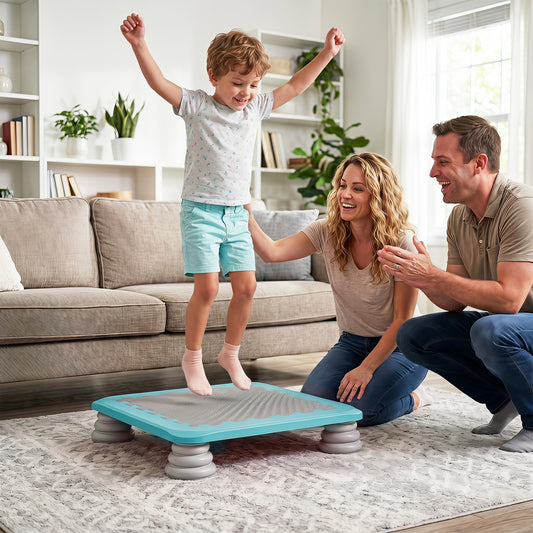 Mini Trampoline for Kids with Removable and Non-Slip Foot Pads-Blue