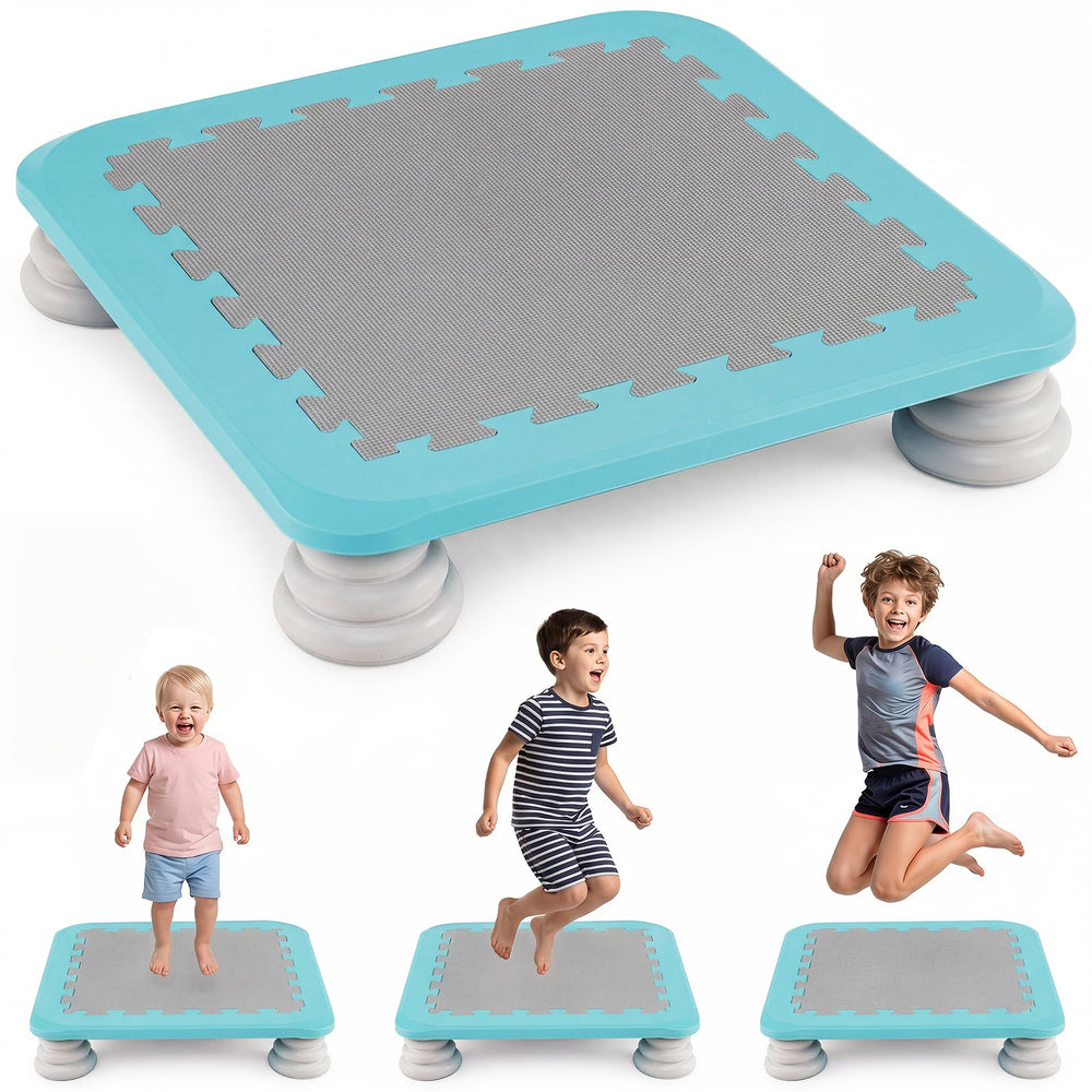 Mini Trampoline for Kids with Removable and Non-Slip Foot Pads-Blue
