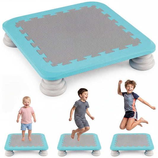Mini Trampoline for Kids with Removable and Non-Slip Foot Pads-Blue