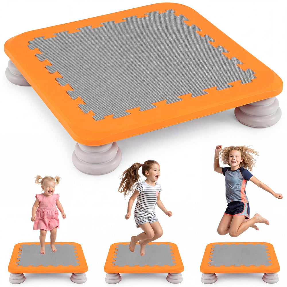 Mini Trampoline for Kids with Removable and Non-Slip Foot Pads-Orange