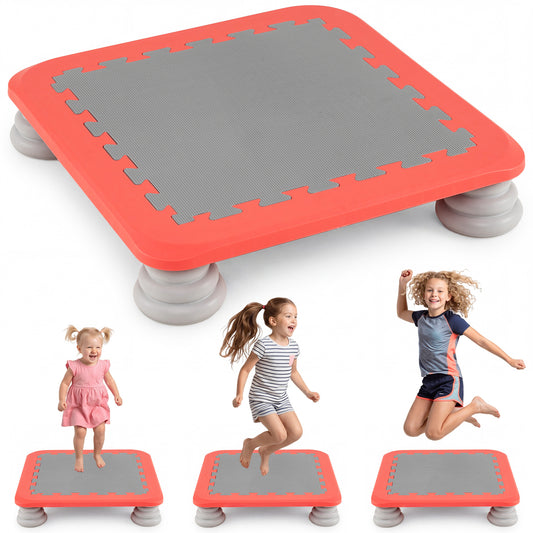 Mini Trampoline for Kids with Removable and Non-Slip Foot Pads-Red