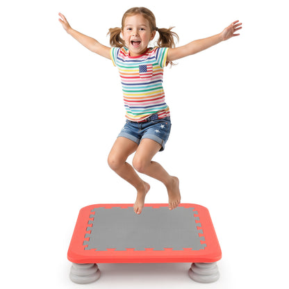 Mini Trampoline for Kids with Removable and Non-Slip Foot Pads-Red