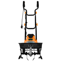 Mini Cultivator with Foldable Handle and Adjustable Wheels-Orange