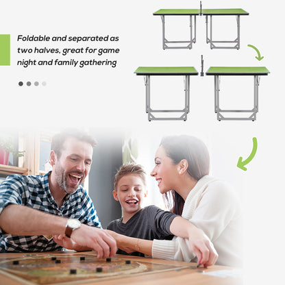 HOMCOM 6ft Table Tennis Table, Ping Pong Table with Net, Foldable and Portable Ping Pong Set for Indoor Outdoor Use, Easy Assemble, Midsize, Green