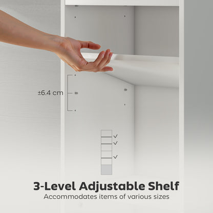 HOMCOM 6-Tier 156 cm Tall Bookcase - White