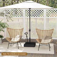 Mobile Patio Umbrella Base 59 kg Capacity Umbrella Stand with 3 Wheels-Black