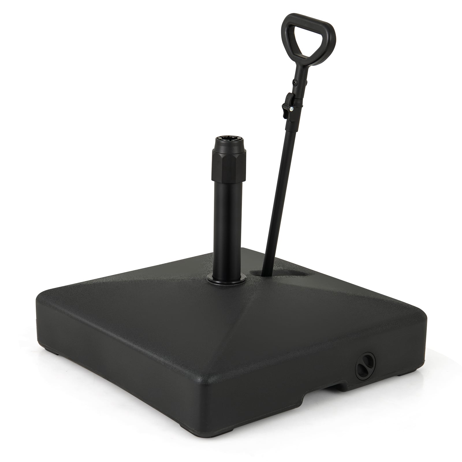 Mobile Patio Umbrella Base 59 kg Capacity Umbrella Stand with 3 Wheels-Black