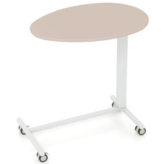 Mobile Standing Desk with Pneumatic Lift-Pink