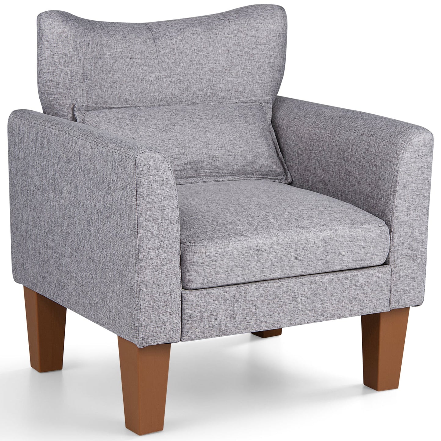Modern Accent Chair with Removable Cushion and Pillow for Living Room-Grey