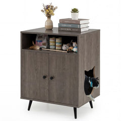 Modern Enclosure Cat Litter Box with Entry-Grey