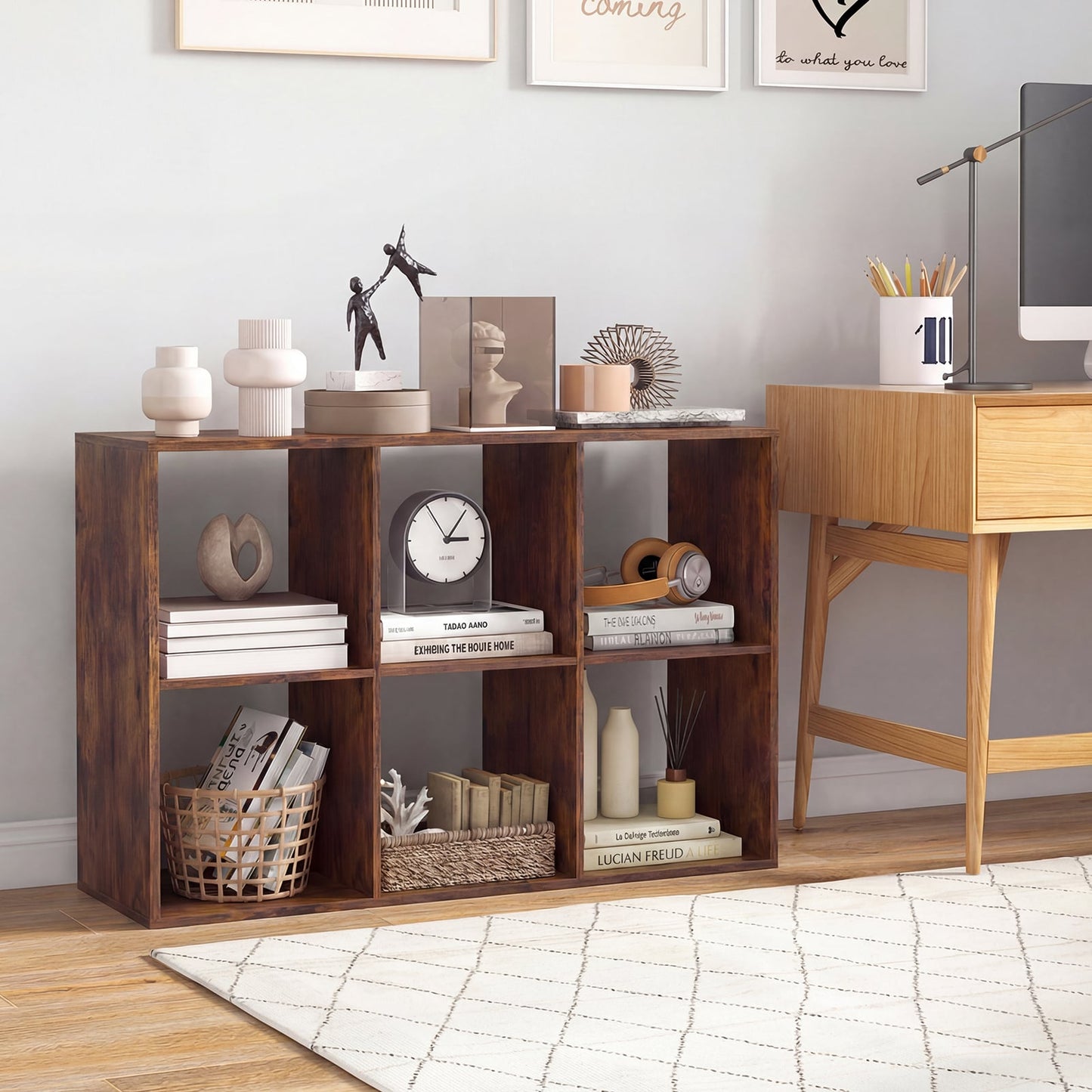 6-Cube Open Bookshelf with Anti-toppling Kit