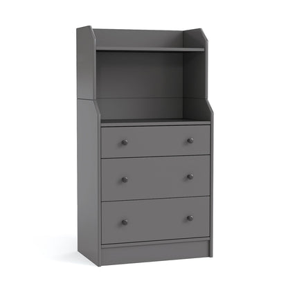 Modern Chest of Drawers Dresser with Shelves-Grey