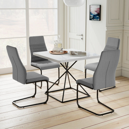 Modern Dining Chair Set of 4 Upholstered Accent Chair-Grey