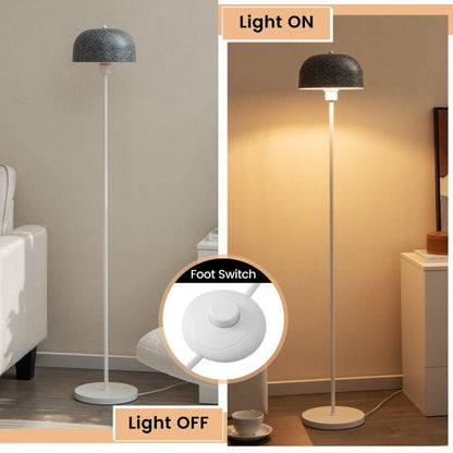 Modern Pole Floor Lamp with Lampshade and Foot Switch