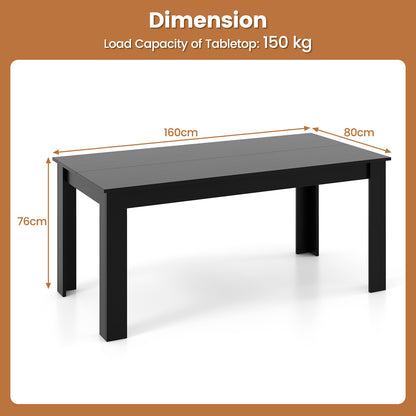 Modern Rectangular Kitchen Table for Breakfast Nook, Kitchen-Black
