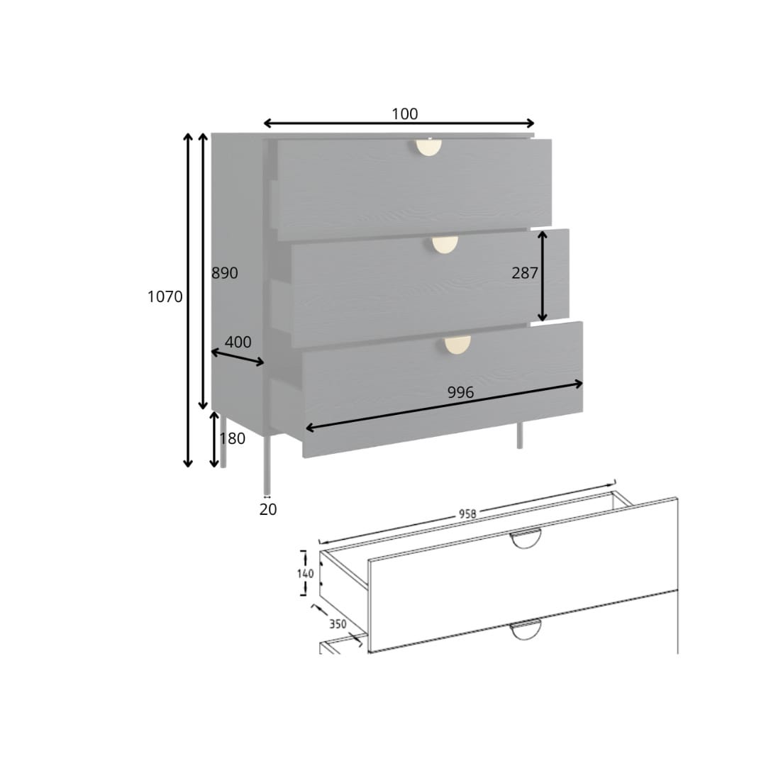 Mond Chest Of Drawers 100cm