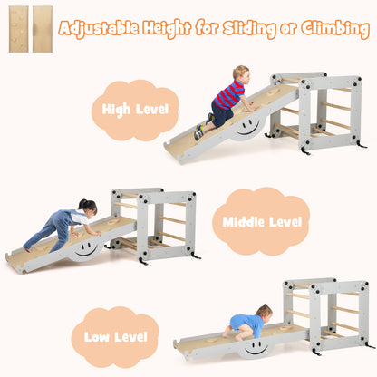 Montessori Climbing Set for Toddlers Foldable with Fun Seesaw-Grey