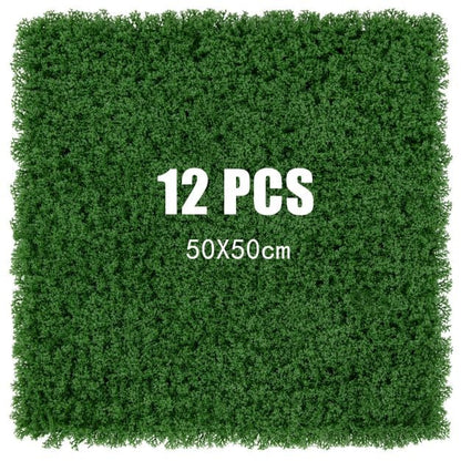 12 Pieces 20 x 20 inches Artificial Grass Wall Panels for Garden Yard Balcony-Green