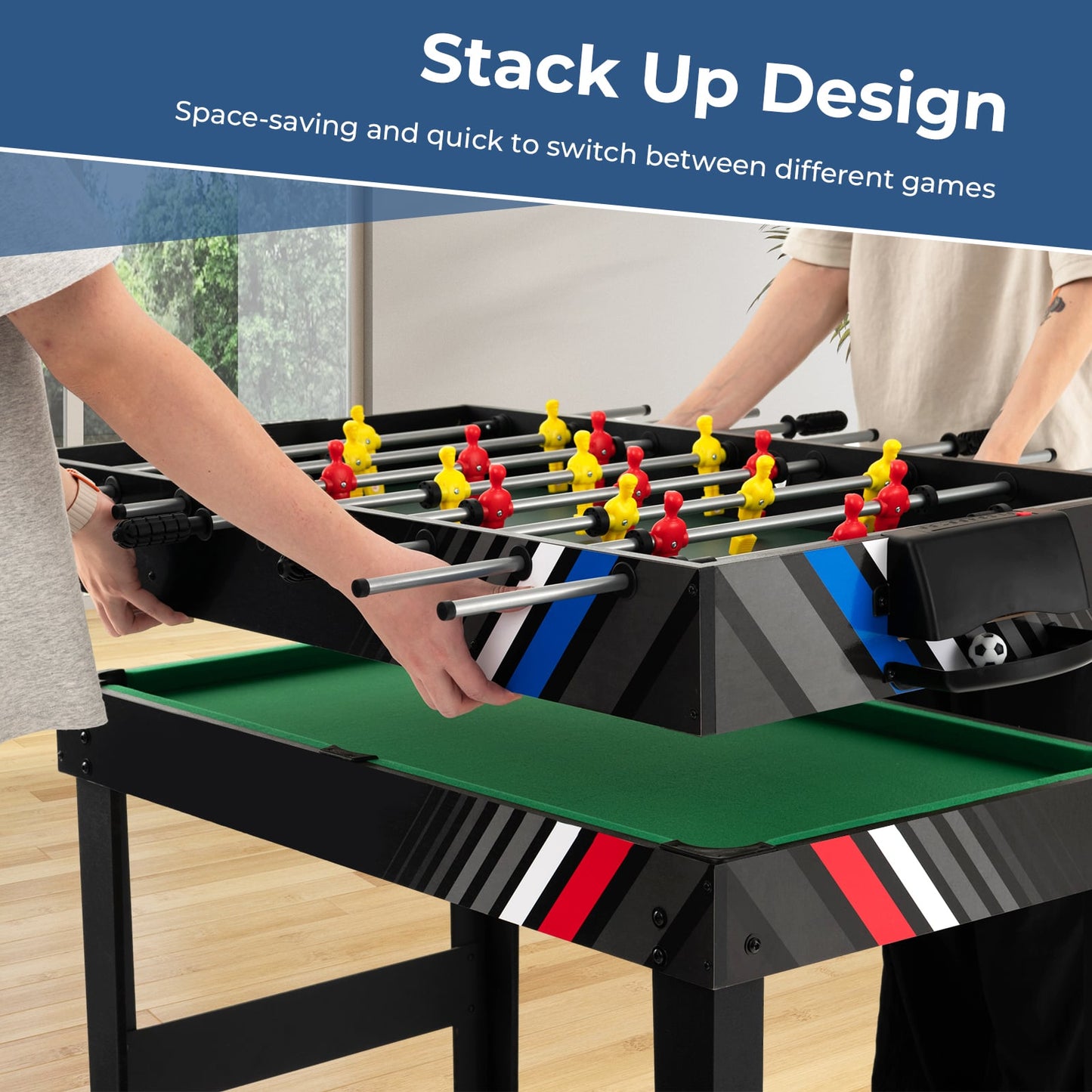 125CM 4-in-1 Multi Games Table with Accessories for Home Play Room