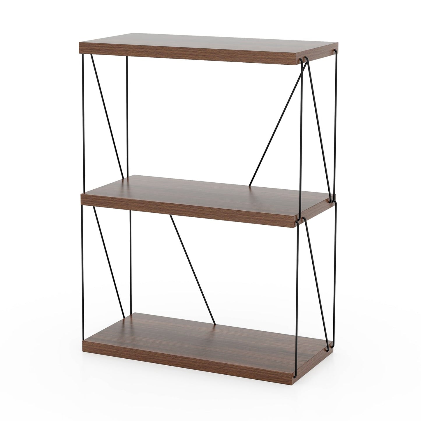 2/3/4/5-Tier Multipurpose Display Rack with Metal Frame-3-Tier