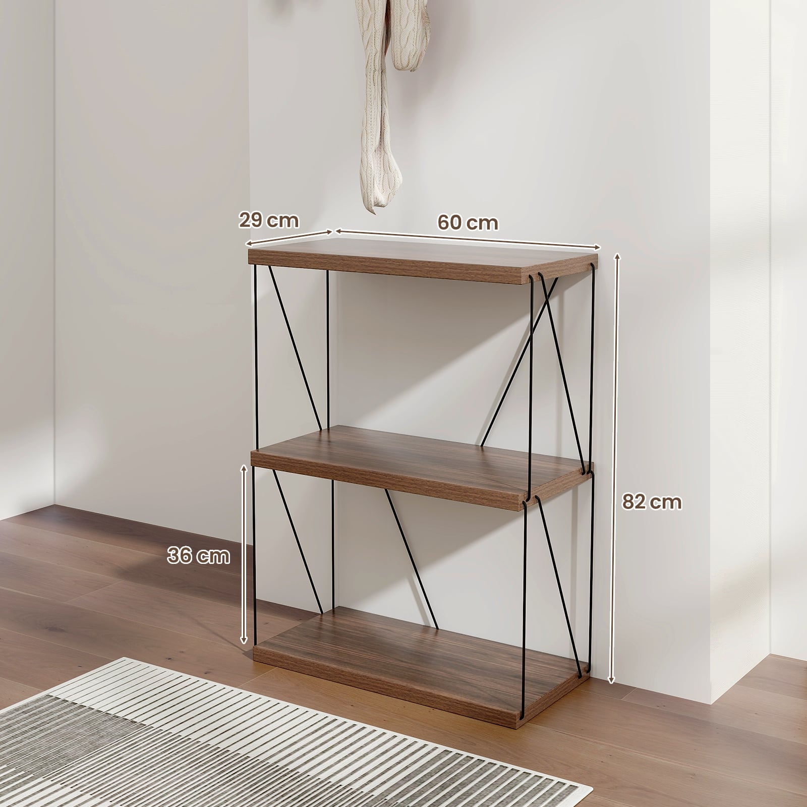 2/3/4/5-Tier Multipurpose Display Rack with Metal Frame-3-Tier