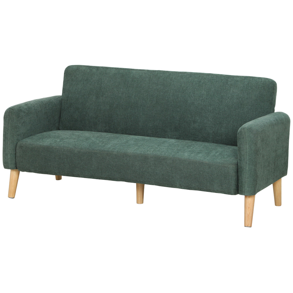 HOMCOM 2 Seater Sofa, Velvet Small Couch with 20cm Thick Padding, Wide and Deep Seat, Dark Green