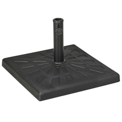 Outsunny 19kg Resin Garden Parasol Base Holder, Square Outdoor Market Umbrella Stand Weight for Poles of Î¦32mm, Î¦38mm, and Î¦48mm, Black