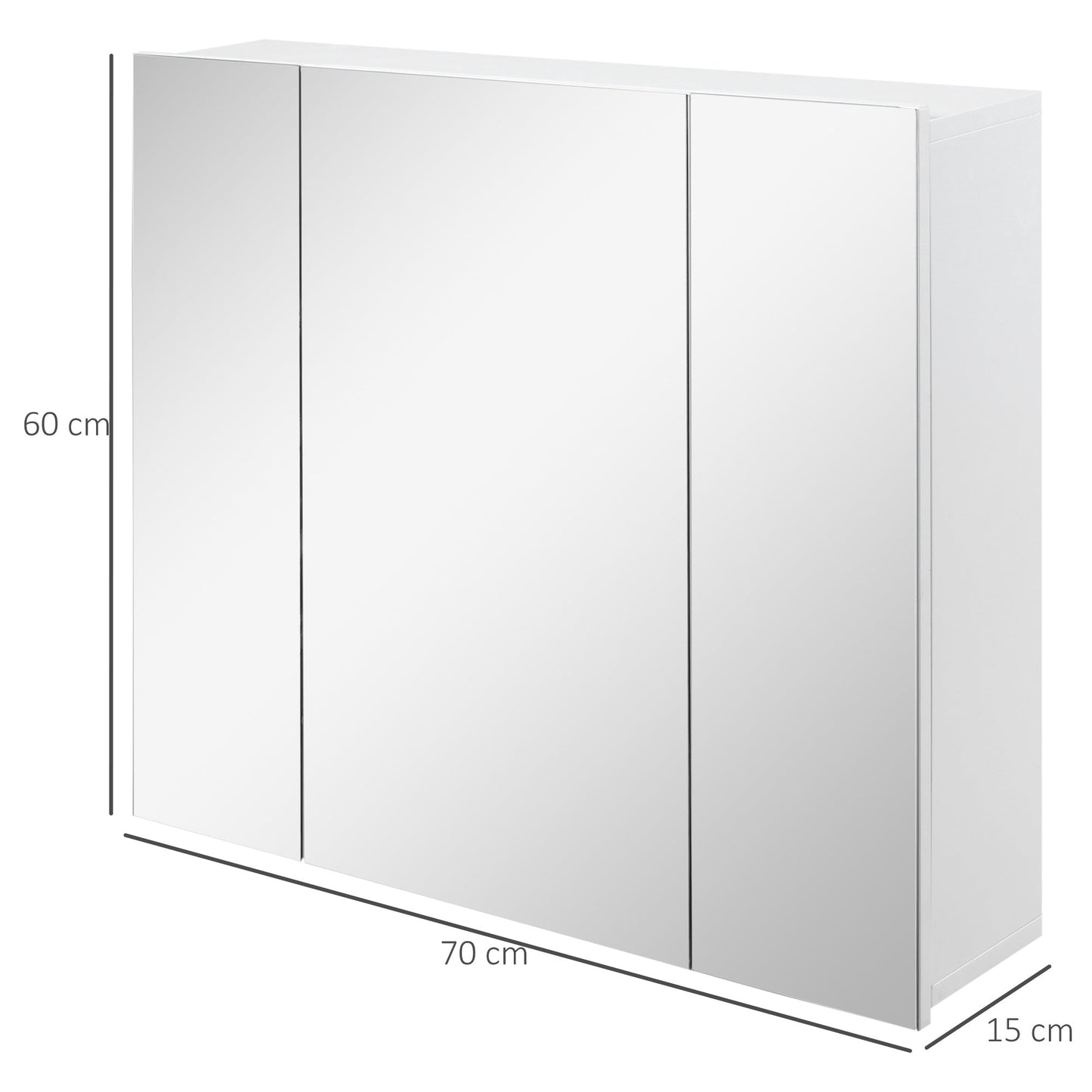 kleankin Wall Mounted Mirror Cabinet - White