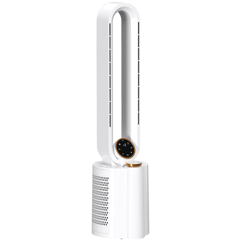 HOMCOM Multi-Mode Bladeless Tower Fan and Humidifier - White